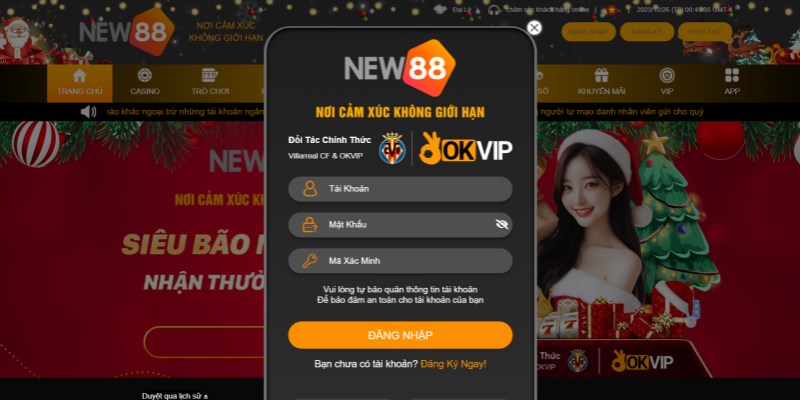 Tiến hành đăng nhập New88